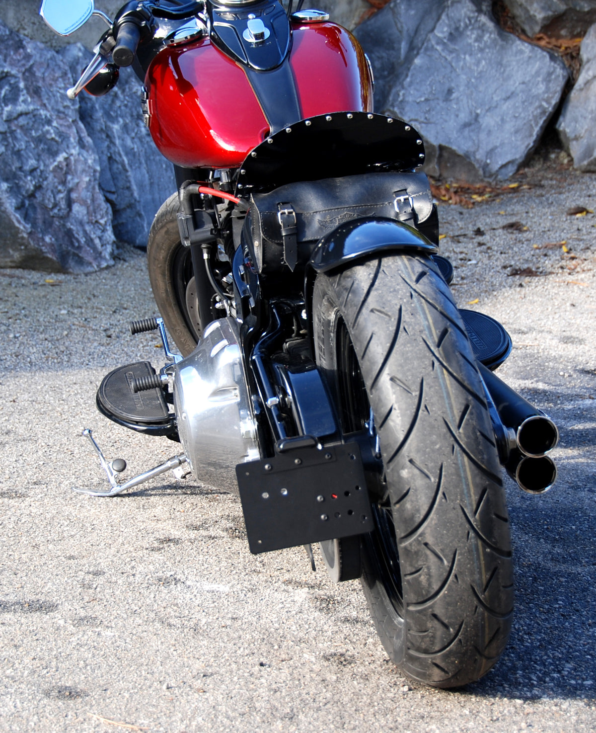 Support de plaque lateral mini feu leds Harley Davidson